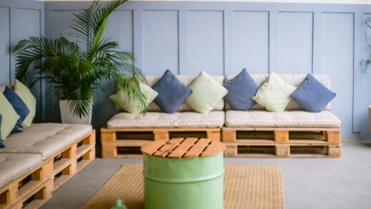 banquette lumineuse en palettes