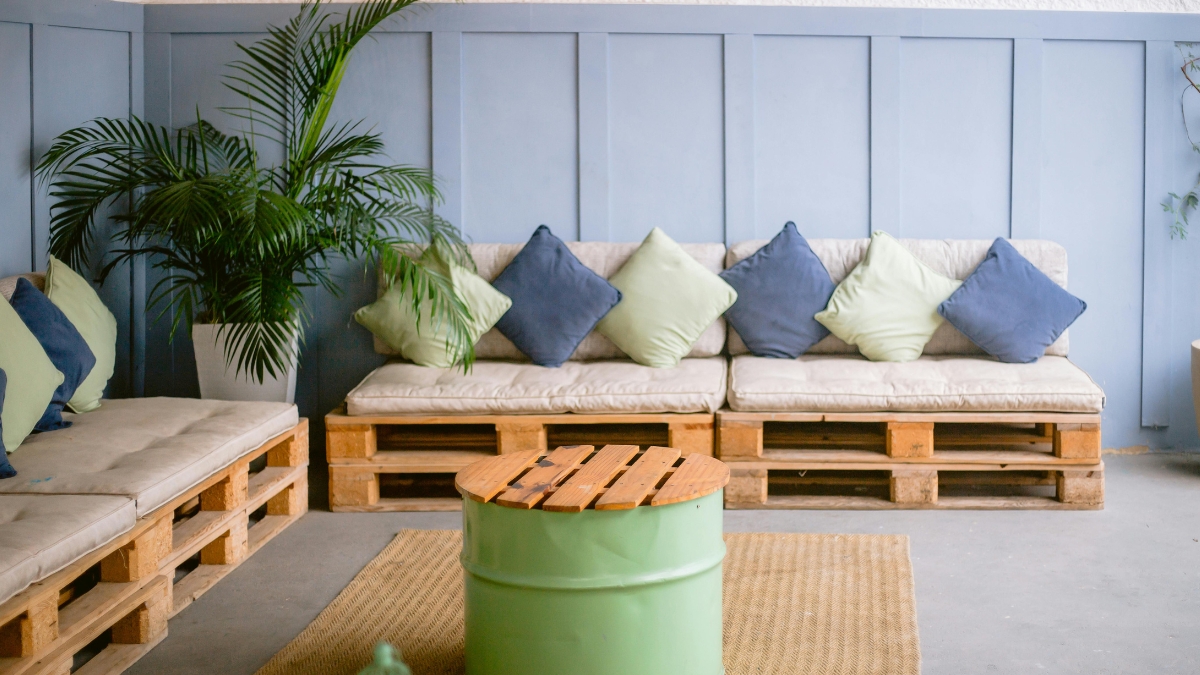 banquette lumineuse en palettes