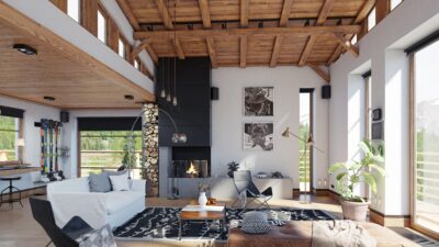 maison neuve campagnarde intérieur