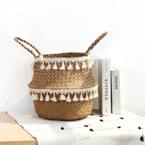 Paniers de rangement artisanaux en bambou