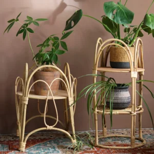 Support à fleurs en rotin naturel tressé, pots nordiques pour plantes