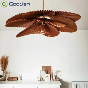 Lustre créatif Art Wabi Sabi en forme d'éventail, design en papier plissé