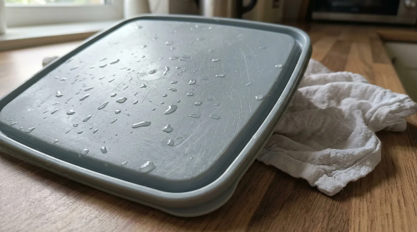 Surface en plastique rincée avec un chiffon doux