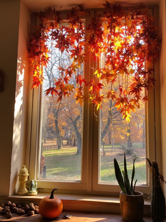 Guirlande de feuilles d’automne faite maison